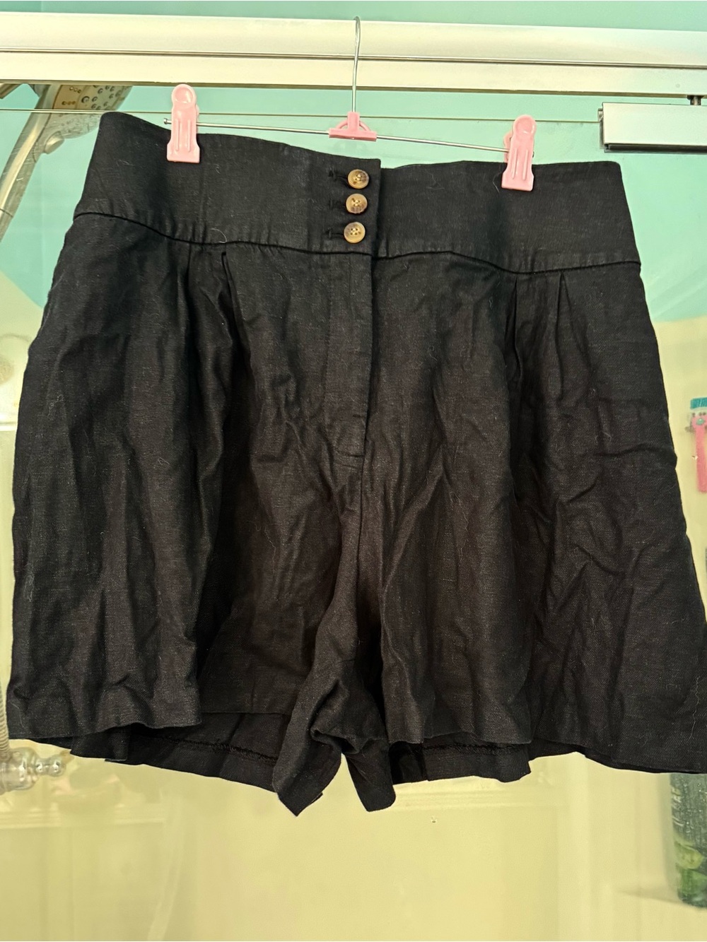 New, Black Tailored Shorts